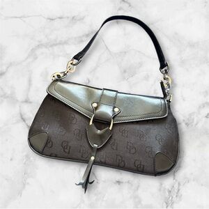 Dooney & Bourke Brown and Black Shoulder Bag with Monogram